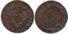 moneda Francia doble denier 1643