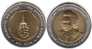 moneda Thailand 10 baht 2009
