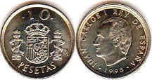 moneda España 10 pesetas 1998