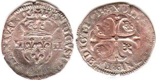 moneda Francia douzain 1593