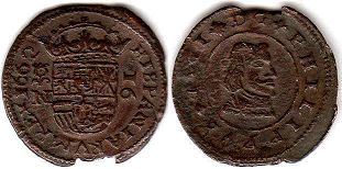 moneda España 16 maravedis 1662