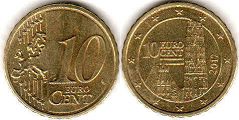 moneda Austria 10 euro cent 2012