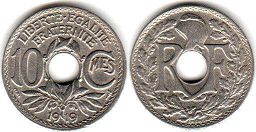 moneda Francia 10 céntimos 1919
