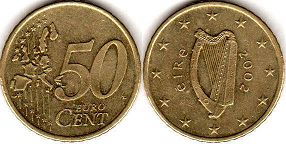 moneda Irlanda 50 euro cent 2002