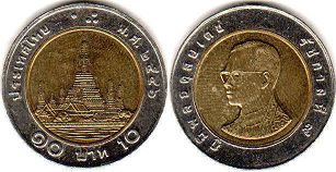 moneda Thailand 10 baht 2003 