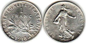 moneda Francia 1 franco 1918