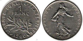 moneda Francia 1 franco 1960
