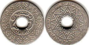 moneda Morocco 25 céntimos sin fecha (1921)