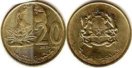 moneda Morocco 20 céntimos 2012