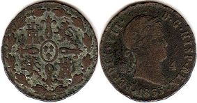 moneda España 4 maravedis 1833