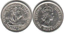 moneda British Caribbean Territories 10 centavos 1965