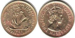 moneda British Caribbean Territories 5 centavos 1965