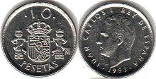 moneda España 10 pesetas 1992