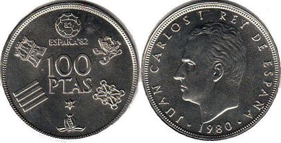 moneda España 100 pesetas 1980