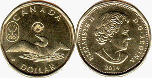  moneda canadiense conmemorativa 1 dólar 2014