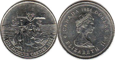  moneda canadiense conmemorativa 1 dólar 1984
