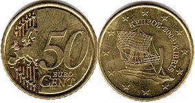 moneda Chipre 50 euro cent 2008