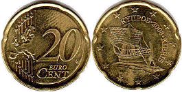 moneda Chipre 20 euro cent 2008