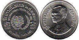 moneda Thailand 2 baht 1985