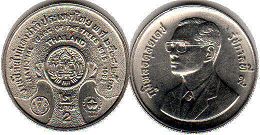 moneda Thailand 2 baht 1986