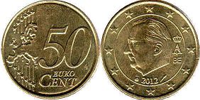 moneda Bélgica 50 euro cent 2012