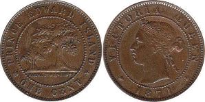 moneda Prince Eduard Island 1 centavo 1871