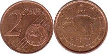 moneda Estonia 2 euro cent 2014