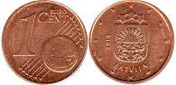 moneda Letonia 1 euro cent 2014