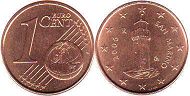 moneda San Marino 1 euro cent 2006