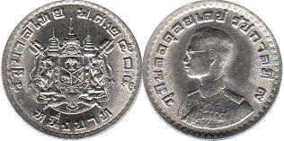 moneda Thailand 1 baht 1962