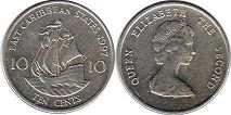 moneda Eastern Caribbean States 10 centavos 1997