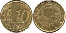 moneda Estonia 10 euro cent 2011