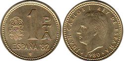 moneda España 1 peseta 1980
