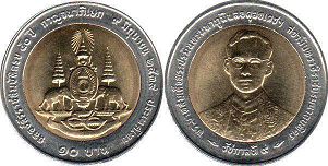 moneda Thailand 10 baht 1996