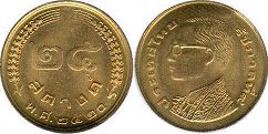 moneda Thailand 25 satang 1977