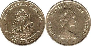 moneda Eastern Caribbean States 1 dólar 1981
