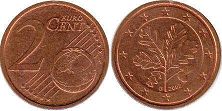 moneda Alemania 2 euro cent 2002