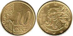 moneda Italia 10 euro cent 2009