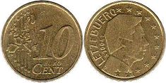 moneda Luxemburgo 10 euro cent 2004