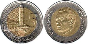 moneda Morocco 5 dirhams 2011