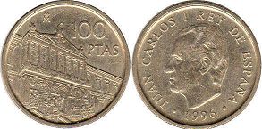 moneda España 100 pesetas 1996