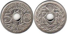 moneda Francia 5 céntimos 1917