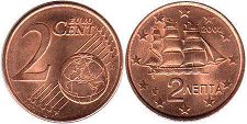 moneda Grecia 2 euro cent 2002