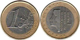 moneda Países Bajos 1 euro 1999