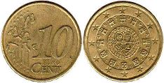 moneda Portugal 10 euro cent 2002