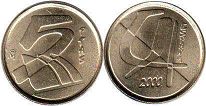 moneda España 5 pesetas 2000