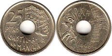 moneda España 25 pesetas 1996