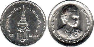 moneda Thailand 1 baht 1977