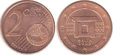 moneda Malta 2 euro cent 2008