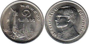 moneda Thailand 1 baht 1977